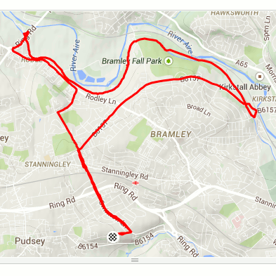 Day 5 Strava route