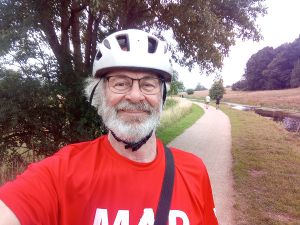me on towpath, milepost 7.25