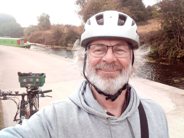 me and ebike at canal milepost 9.25