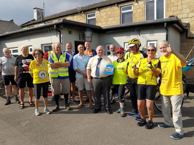 The peleton at the Royaly Pub, Otley