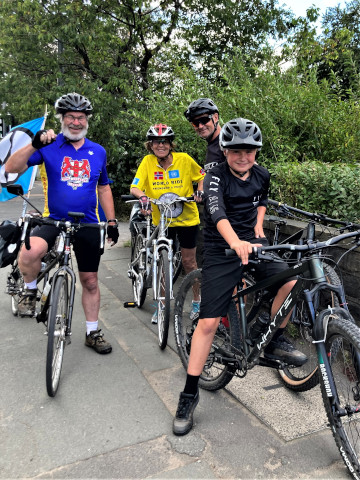 Me, Ase and two cyclists giving us good directions, Rossendale